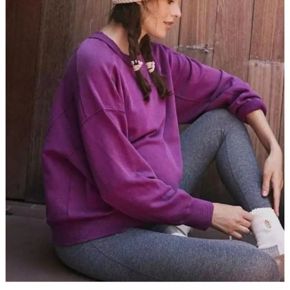 NWT Free People Movement x Hatch Maternity Intercept Pullover XS X-Small Berry - Picture 3 of 15